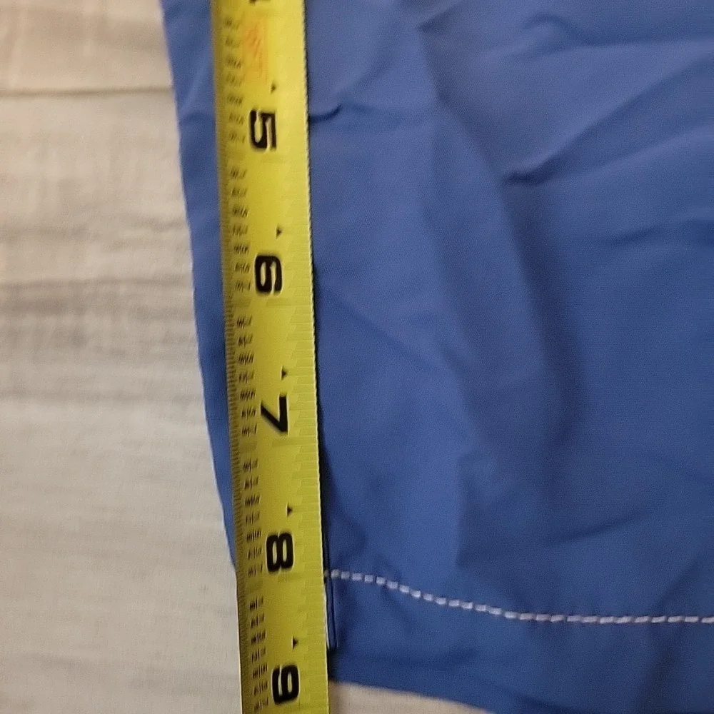 Polo Ralph Lauren‎ Board Swim Shorts Mens Med Blue Lined Blue Pony Elastic Waist